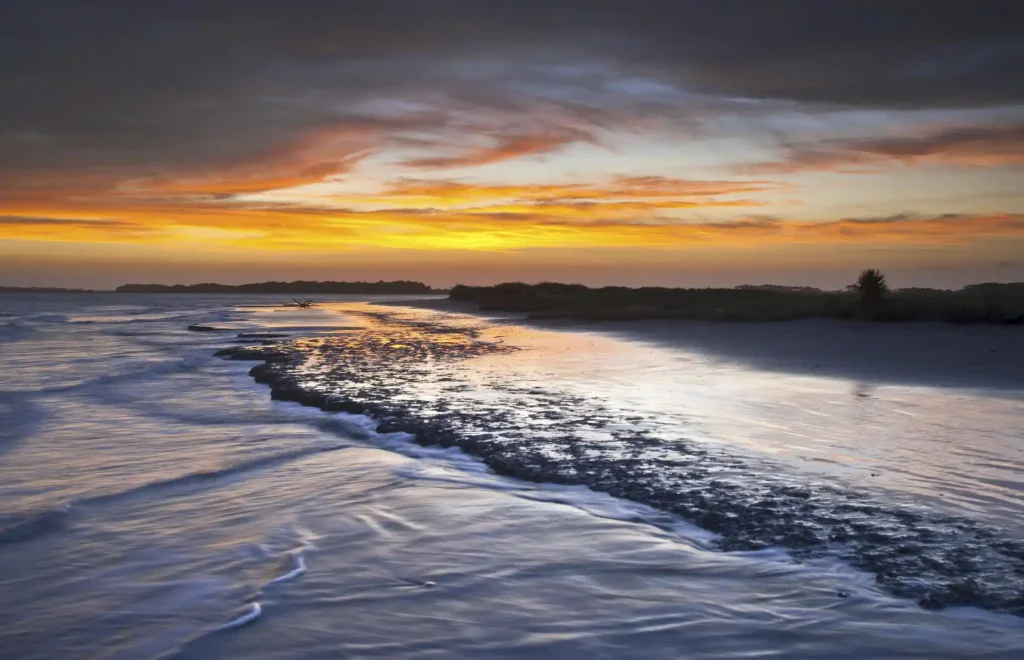folly beach charleston waves sunset