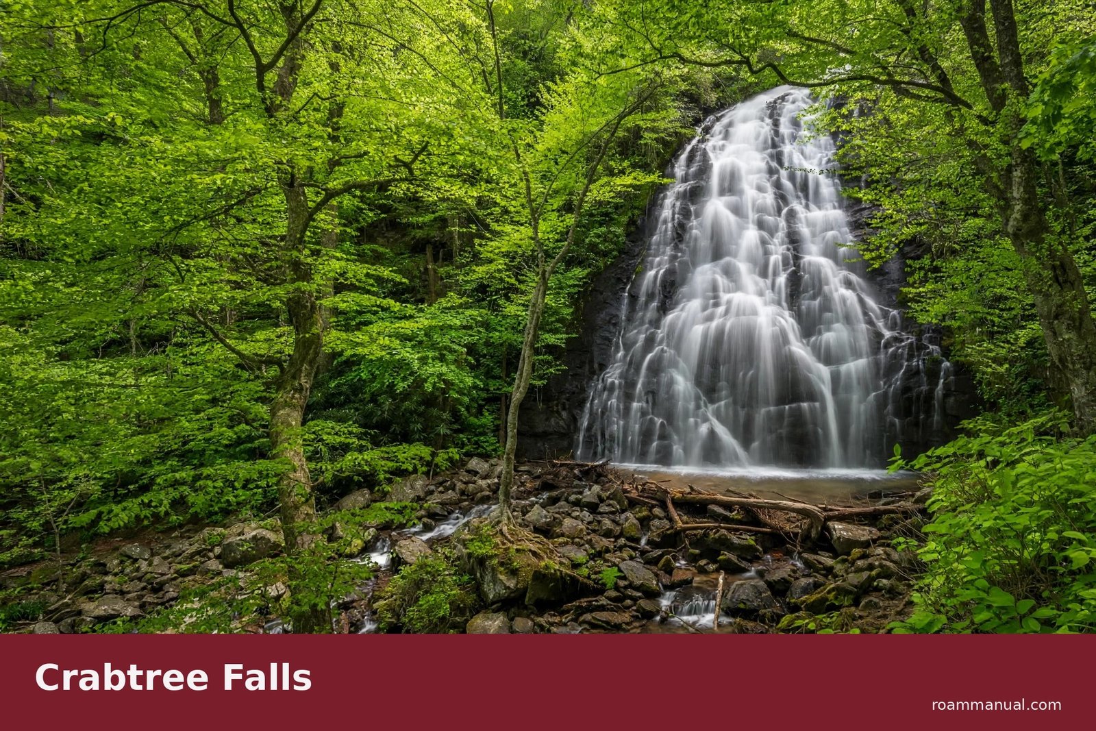 Crabtree Falls waterfall in North Carolina on the Blue Ridge Parkway