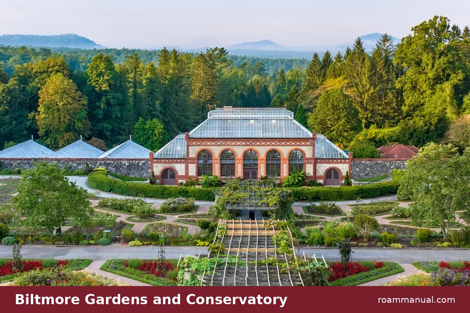 The Conservatory and formal gardens at Biltmore Estate in Asheville