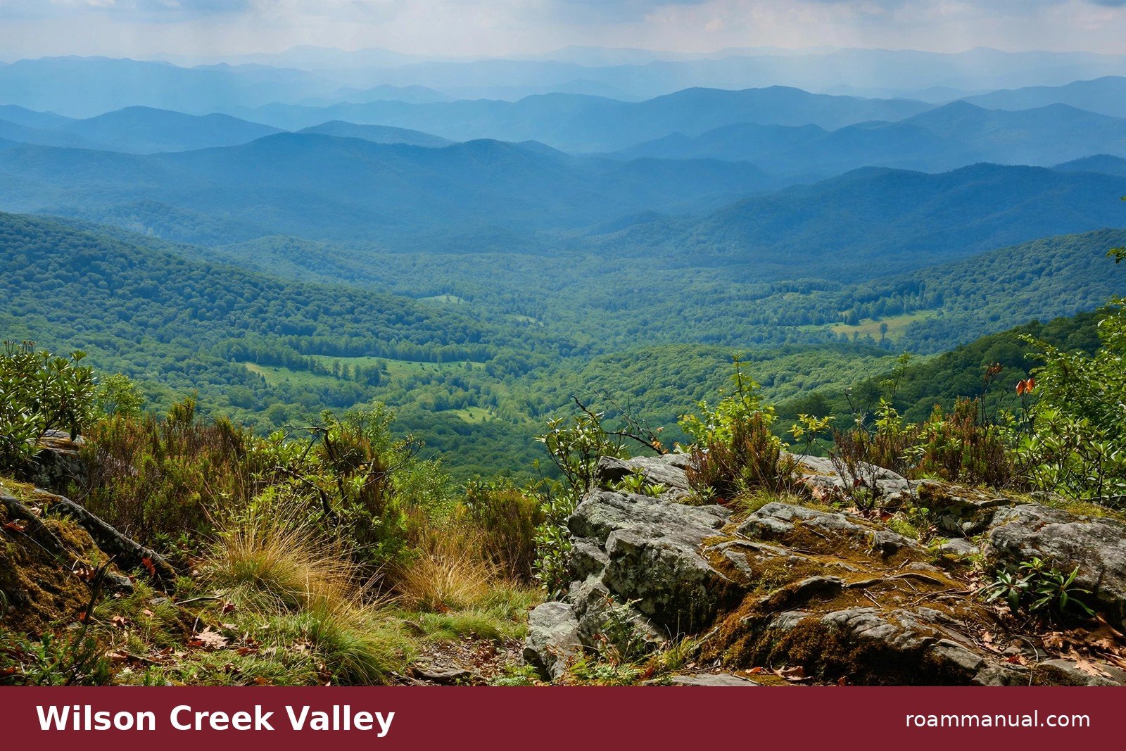 View across the Wilson Creek valley from an overlook on Rough Ridge, Blue Ridge Parkway