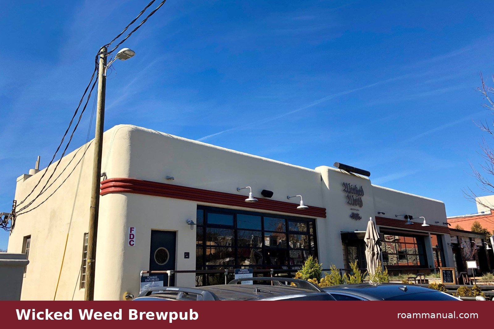 The Wicked Weed brewpub building on Biltmore Avenue in downtown Asheville, North Carolina